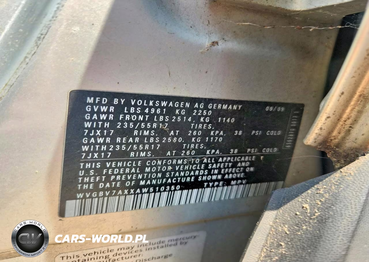 2010 Volkswagen Tiguan Se VIN:WVGBV7AXXAW510350 - 12