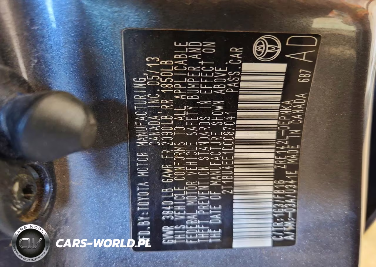 2013 Toyota Corolla Le VIN:2T1BU4EE1DC087041 - 12