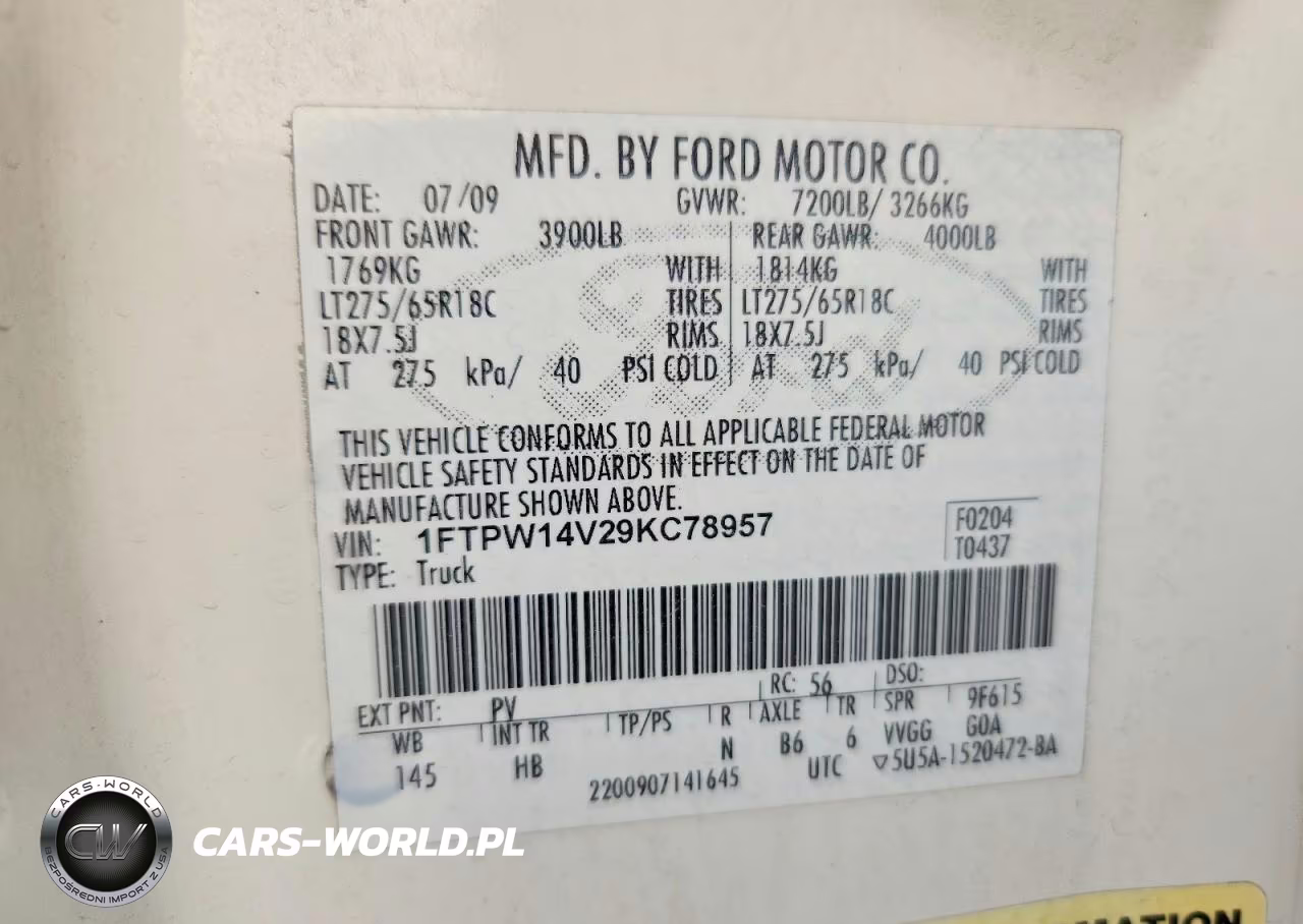 2009 Ford F150 VIN:1FTPW14V29KC78957 - 12