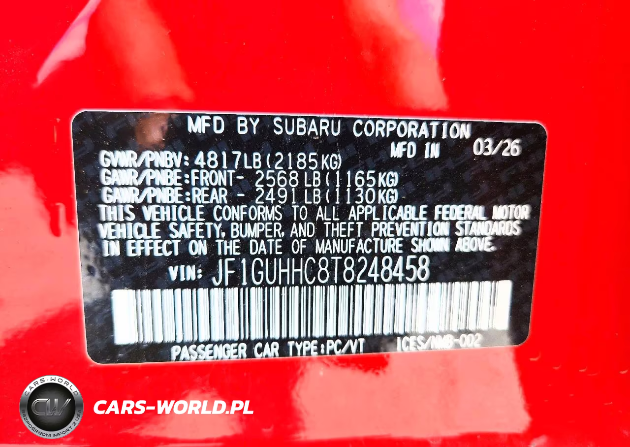 2026 Subaru Impreza Rs VIN:JF1GUHHC8T8248458 - 13