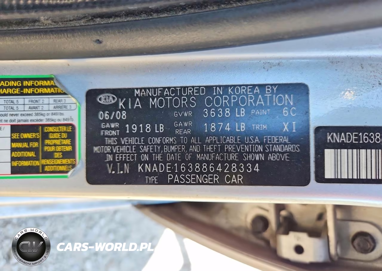 2008 Kia Rio5 Lx VIN:KNADE163886428334 - 13
