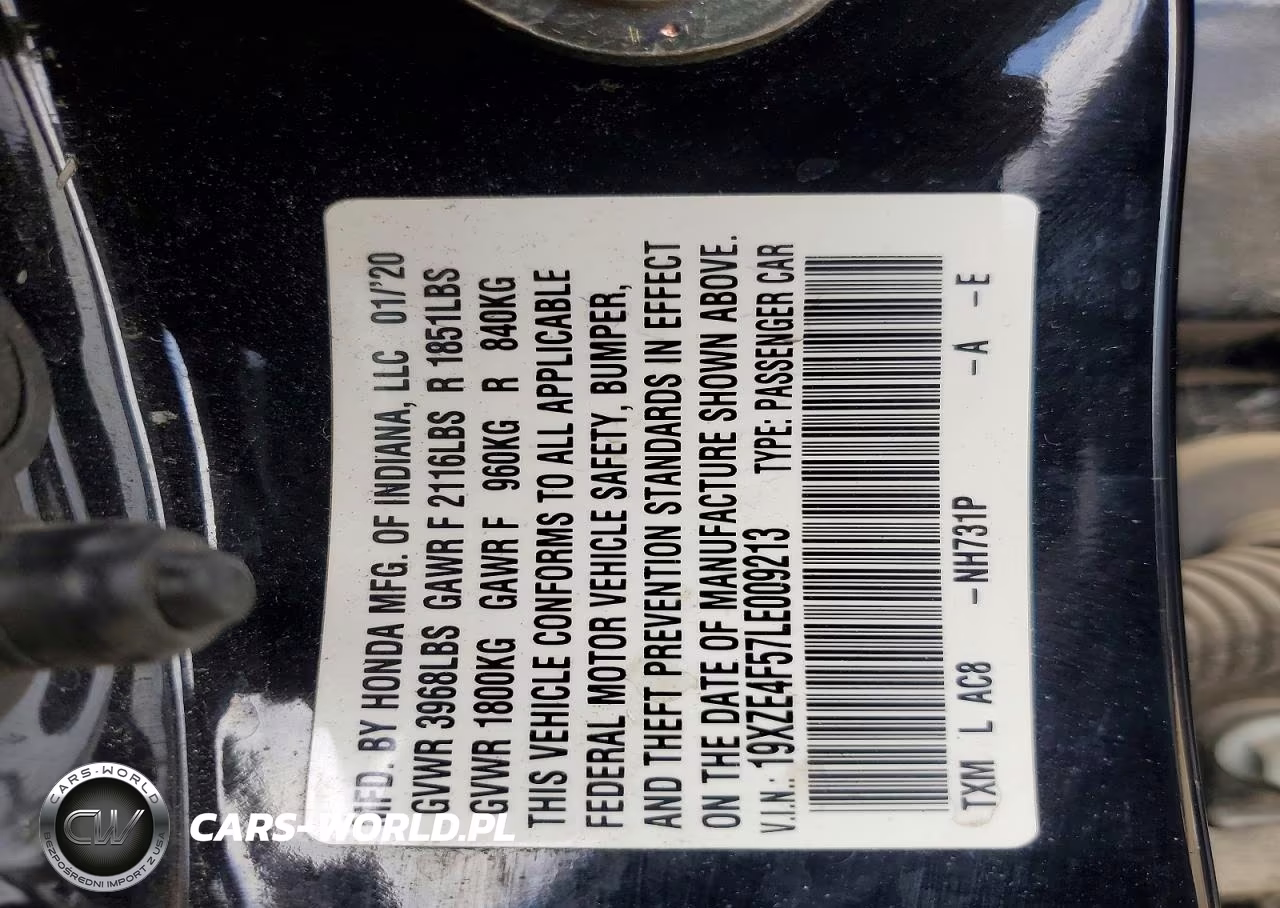 2020 Honda Insight Ex VIN:19XZE4F57LE009213 - 12