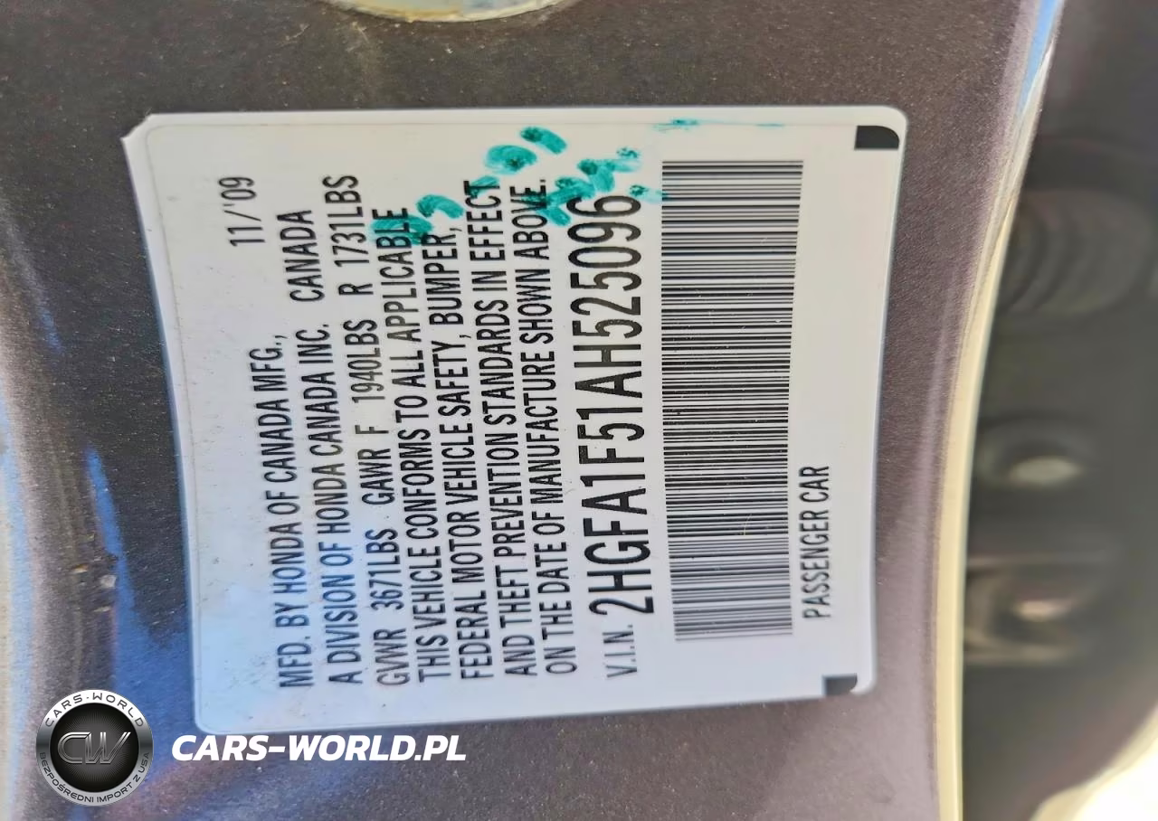 2010 Honda Civic Lx VIN:2HGFA1F51AH525096 - 12