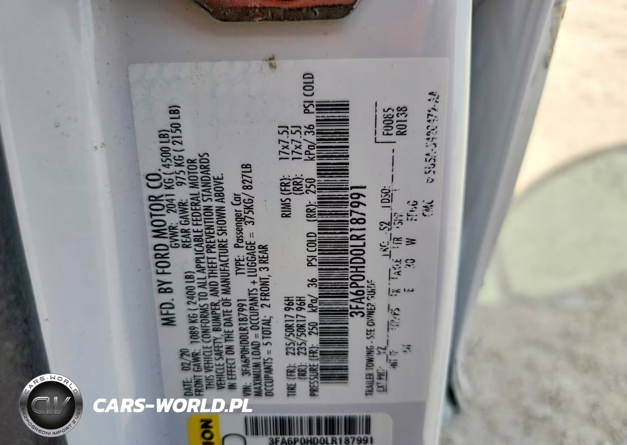 2020 Ford Fusion Se VIN:3FA6P0HD0LR187991 - 12