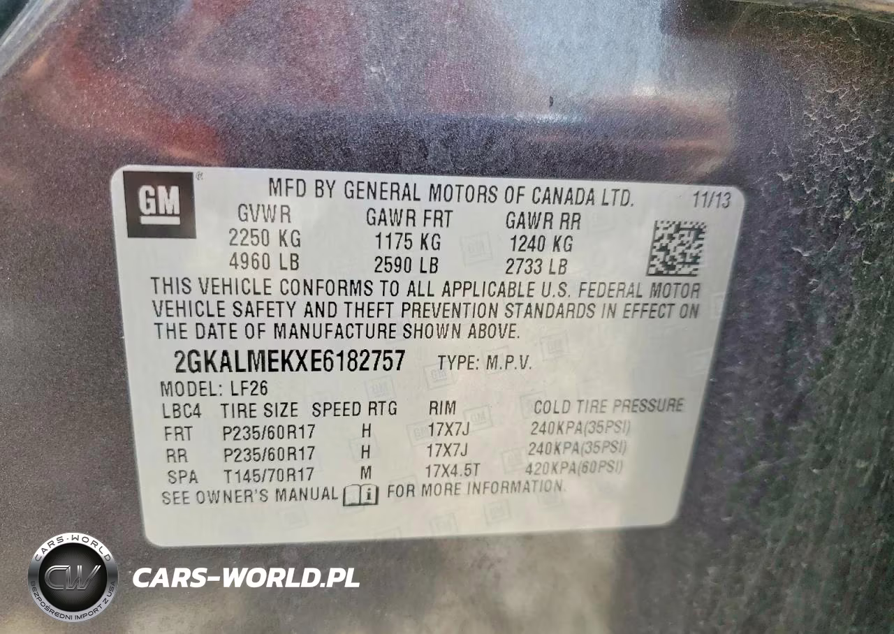 2014 GMC Terrain Sle VIN:2GKALMEKXE6182757 - 13