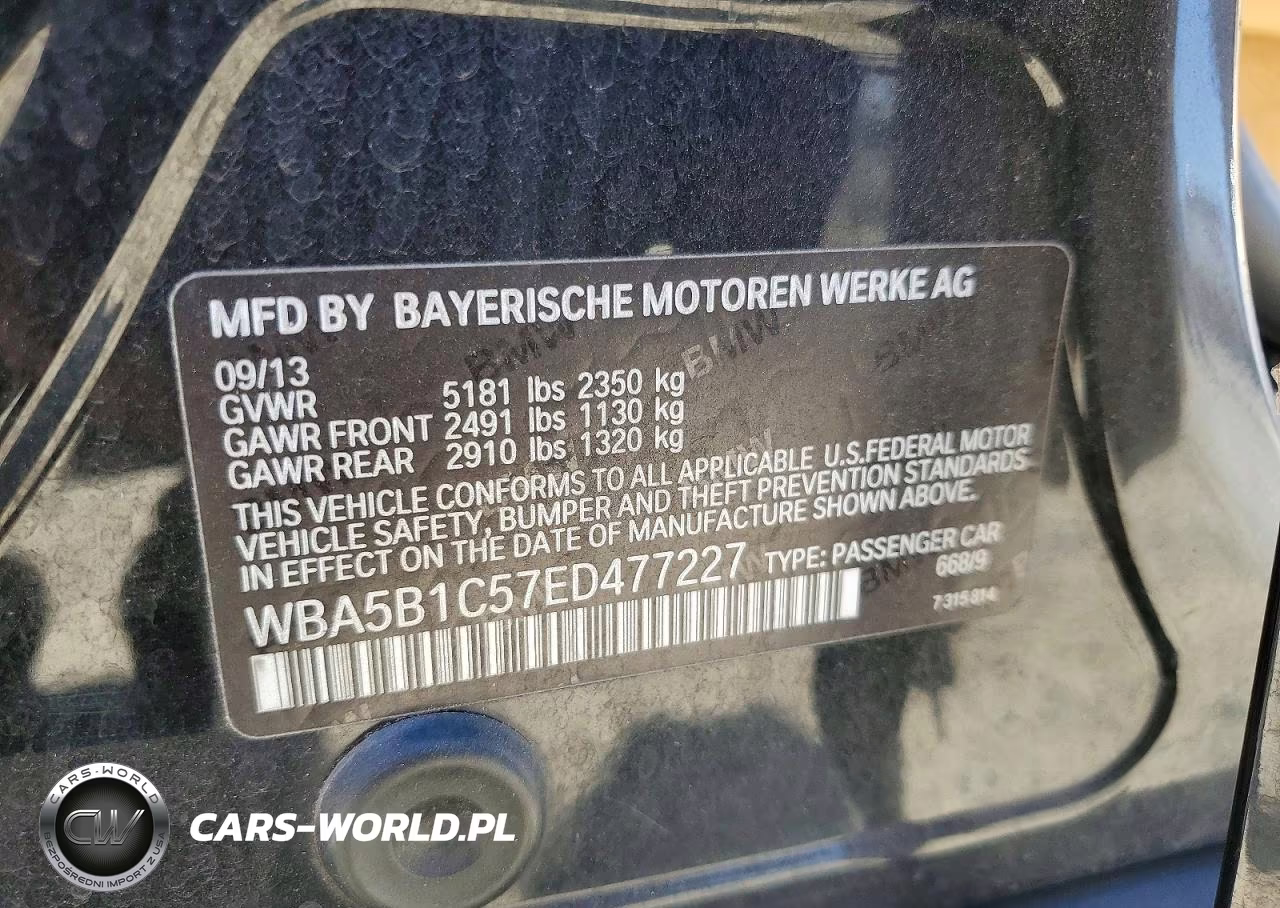 2014 BMW 535 I VIN:WBA5B1C57ED477227 - 12