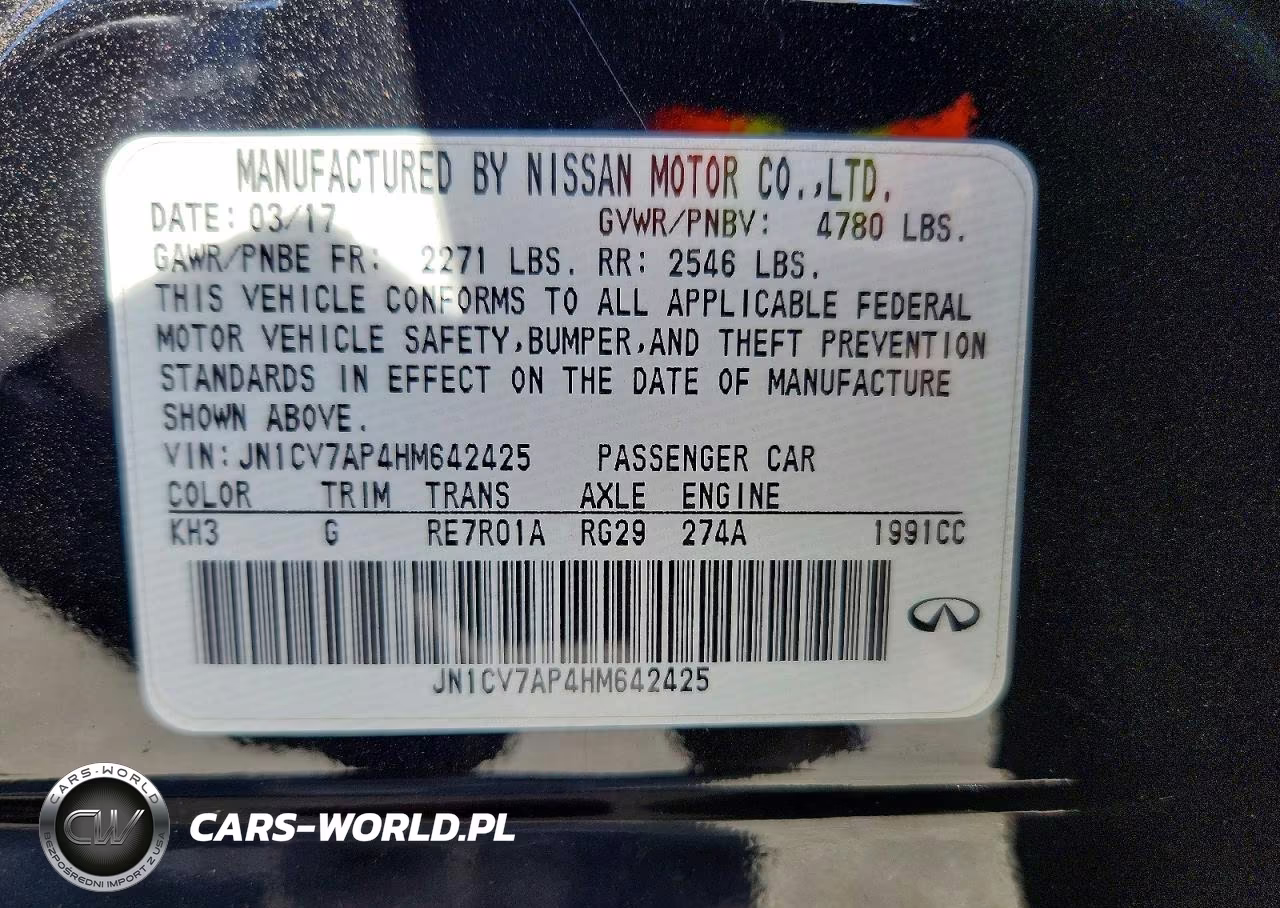 2017 Infiniti Q50 2.0T VIN:JN1CV7AP4HM642425 - 12
