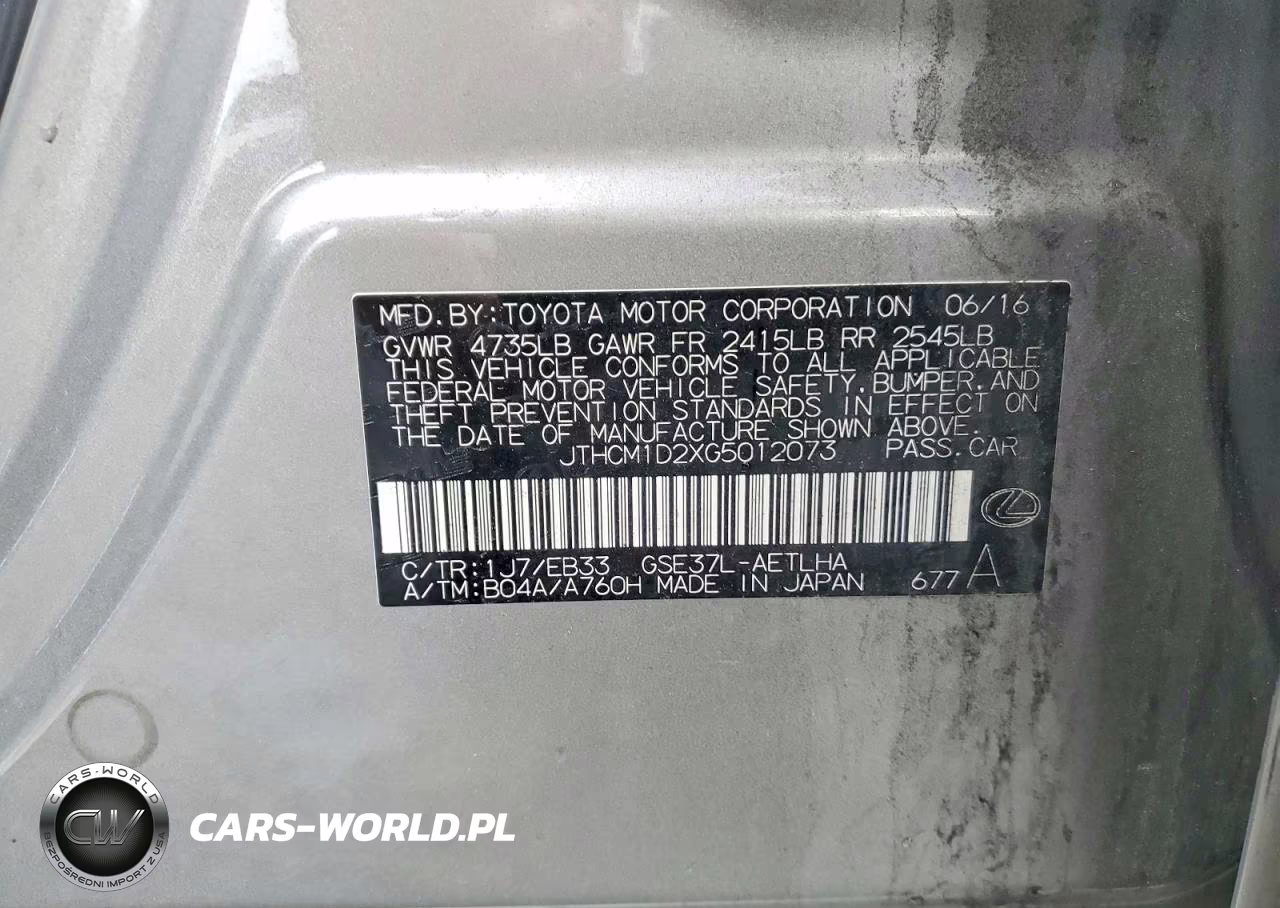 2016 Lexus Is 300 VIN:JTHCM1D2XG5012073 - 12