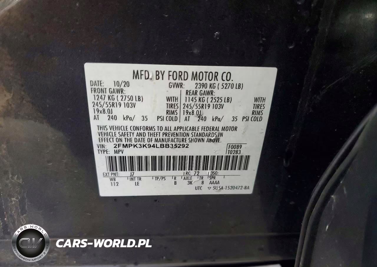 2020 Ford Edge Titanium VIN:2FMPK3K94LBB35292 - 13
