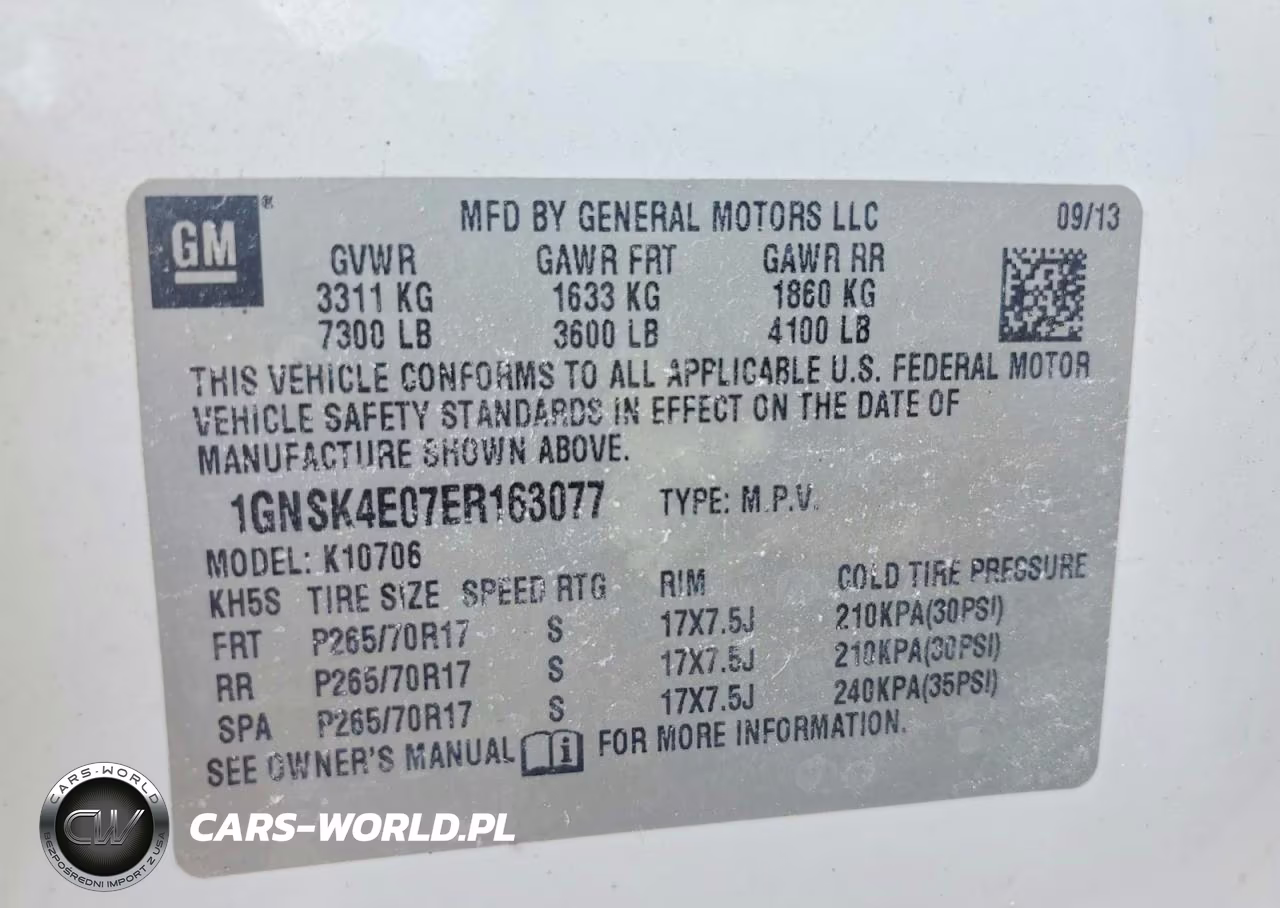 2014 Chevrolet Tahoe K1500 VIN:1GNSK4E07ER163077 - 12