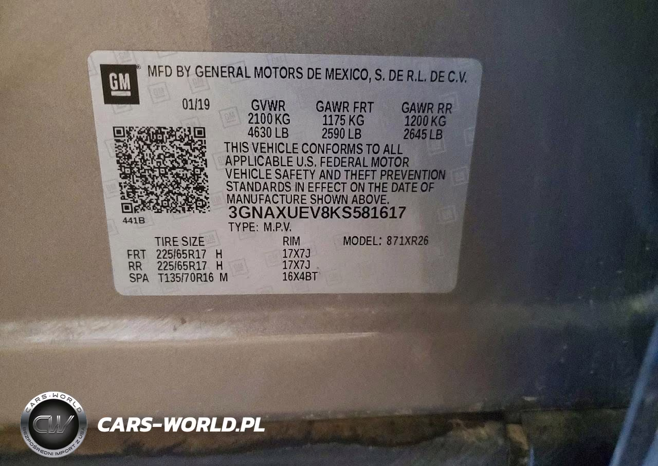 2019 Chevrolet Equinox Lt VIN:3GNAXUEV8KS581617 - 14
