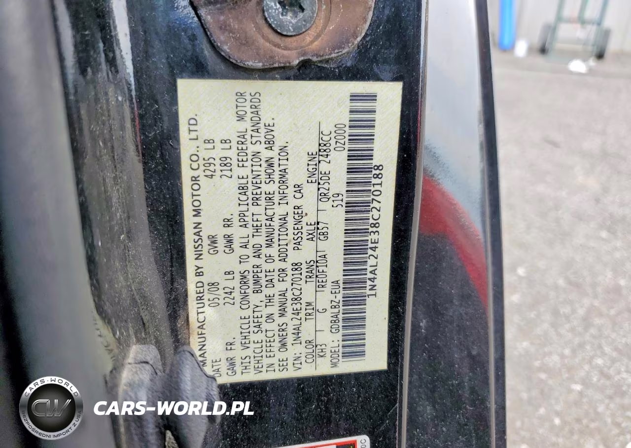 2008 Nissan Altima 2.5S VIN:1N4AL24E38C270188 - 12
