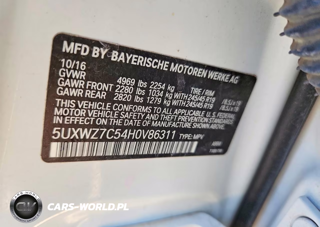 2017 BMW X3 Sdrive28I VIN:5UXWZ7C54H0V86311 - 13