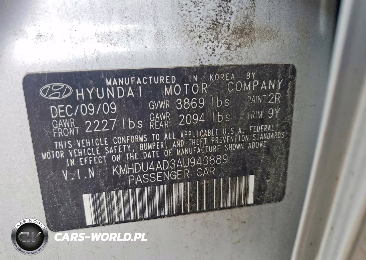 2010 Hyundai Elantra Gls VIN:KMHDU4AD3AU943889 - 12