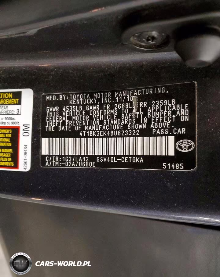 2011 Toyota Camry Xle V6 VIN:4T1BK3EK4BU623322 - 12