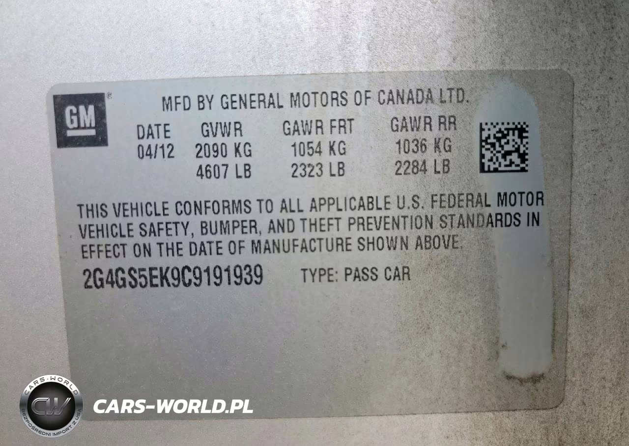 2012 Buick Regal Premium VIN:2G4GS5EK9C9191939 - 12