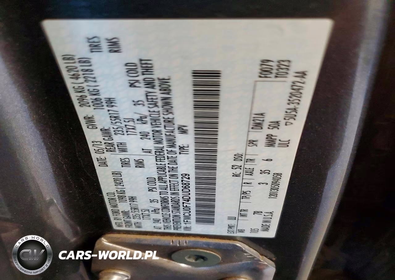 2013 Ford Escape S VIN:1FMCU0F74DUD68729 - 13