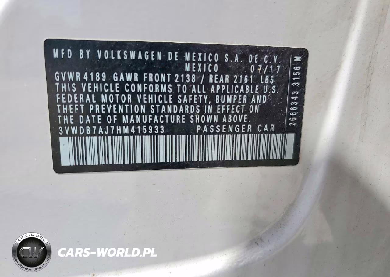 2017 Volkswagen Jetta Se VIN:3VWDB7AJ7HM415933 - 12