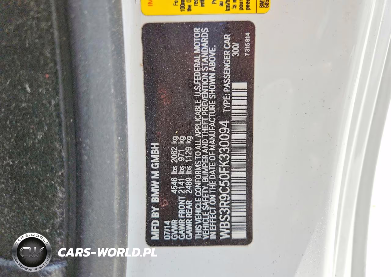 2015 BMW M4 VIN:WBS3R9C50FK330094 - 12