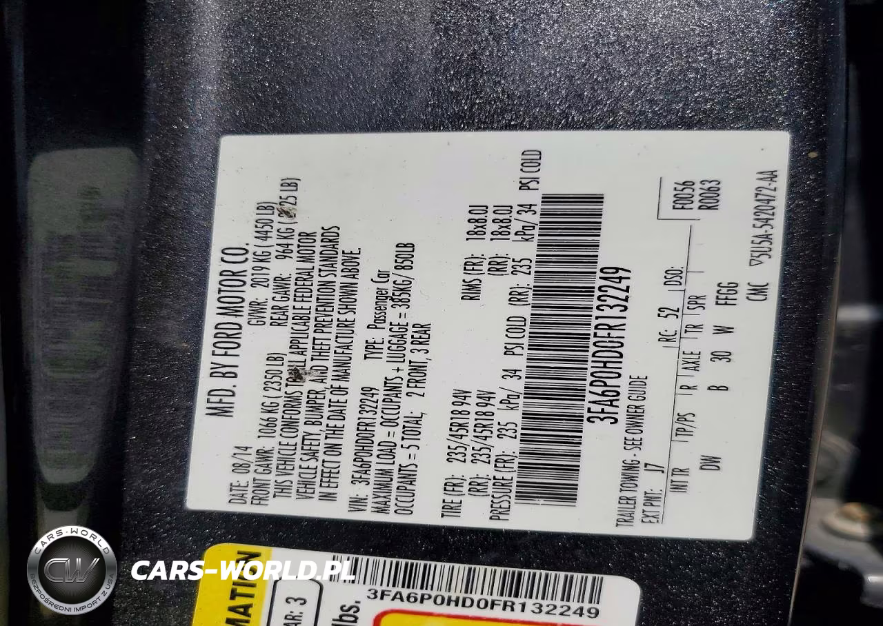2015 Ford Fusion Se VIN:3FA6P0HD0FR132249 - 12