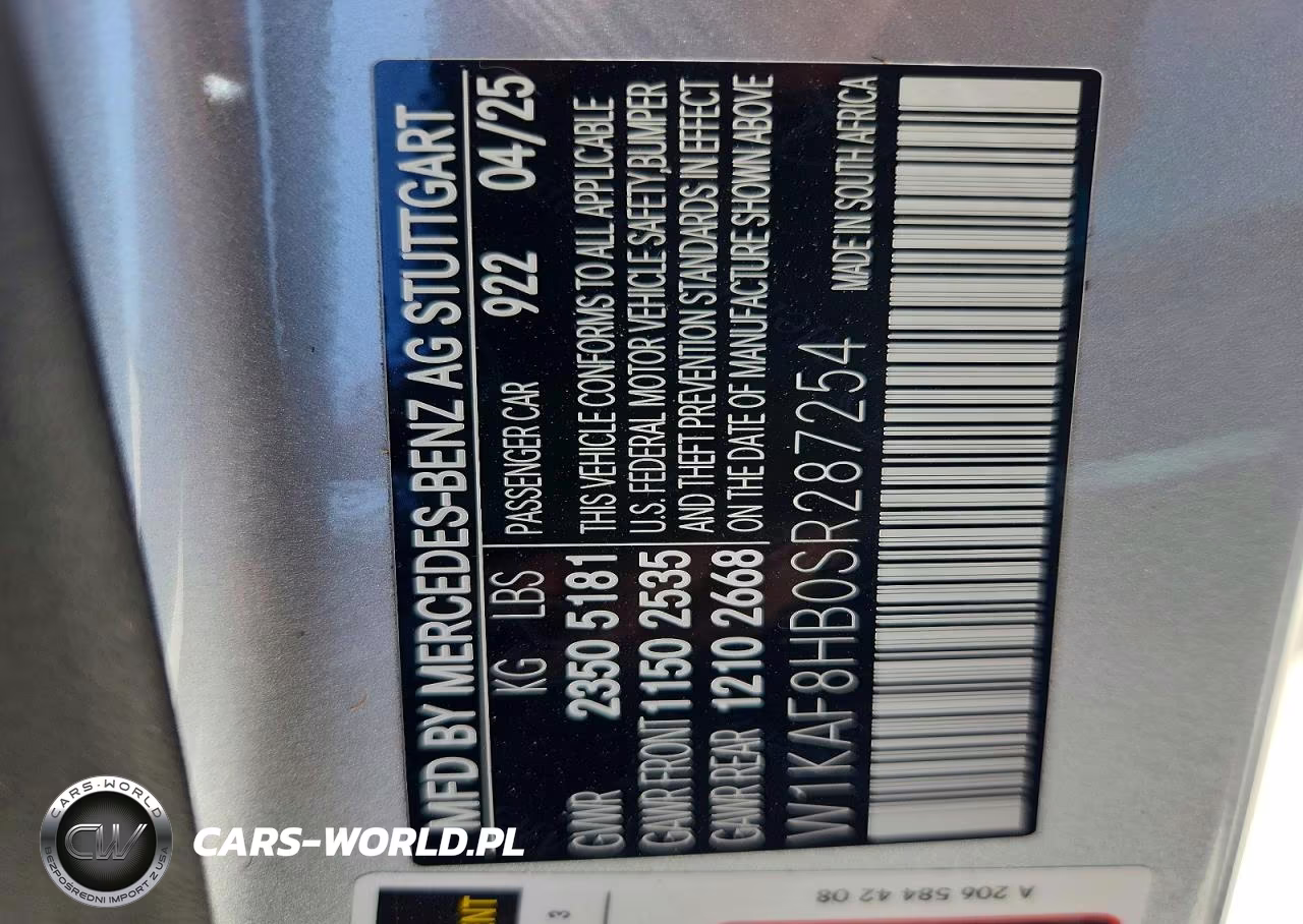 2025 Mercedes-Benz C 43 Amg VIN:W1KAF8HB0SR287254 - 12