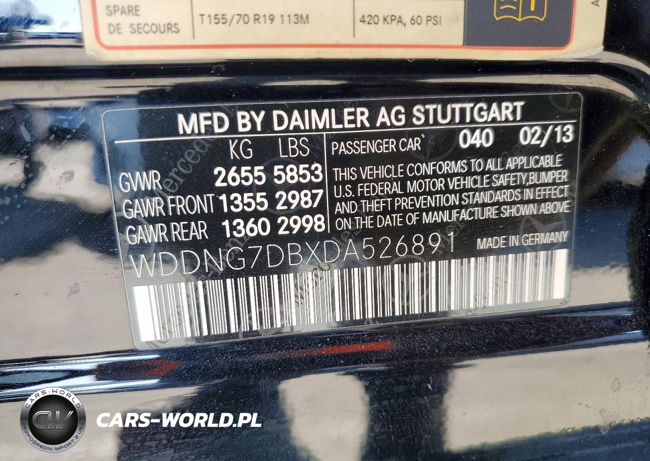 2013 Mercedes-Benz S 550 VIN:WDDNG7DBXDA526891 - 12