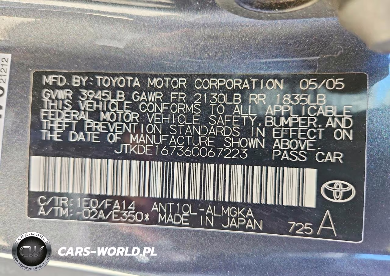 2006 Scion Tc Base VIN:JTKDE167360067223 - 12