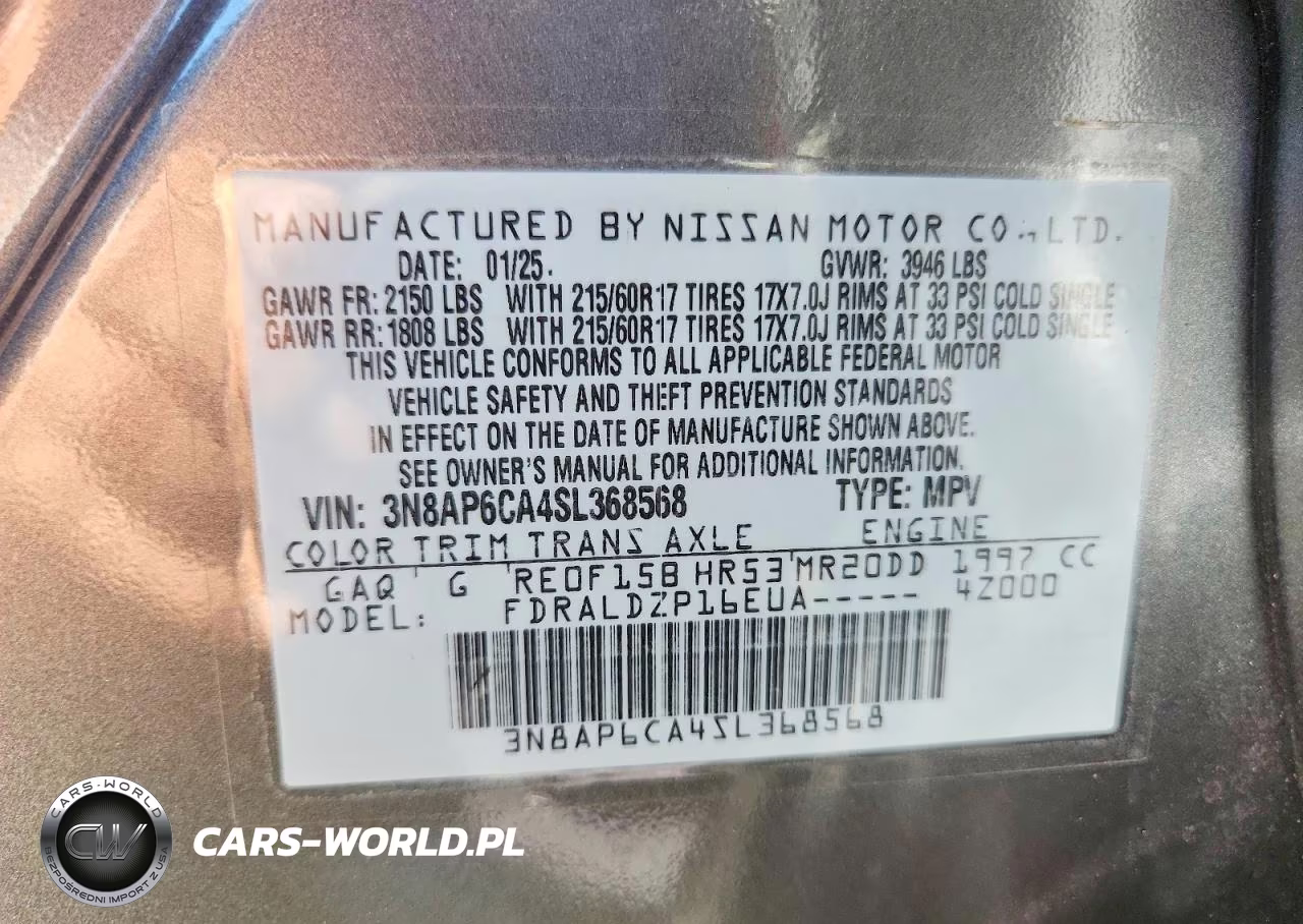 2025 Nissan Kicks Sv VIN:3N8AP6CA4SL368568 - 14