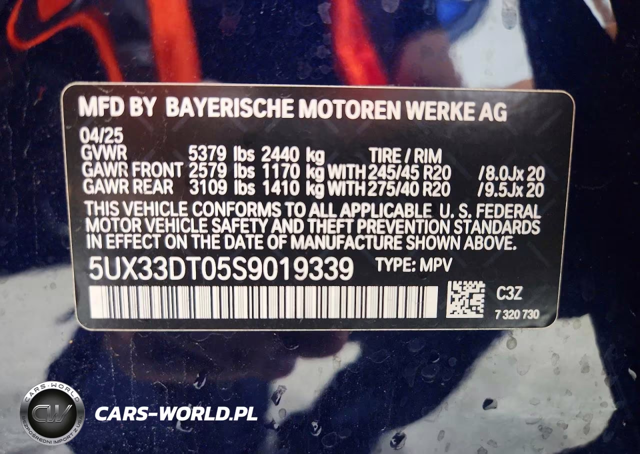 2025 BMW X4 xDrive30I VIN:5UX33DT05S9019339 - 13
