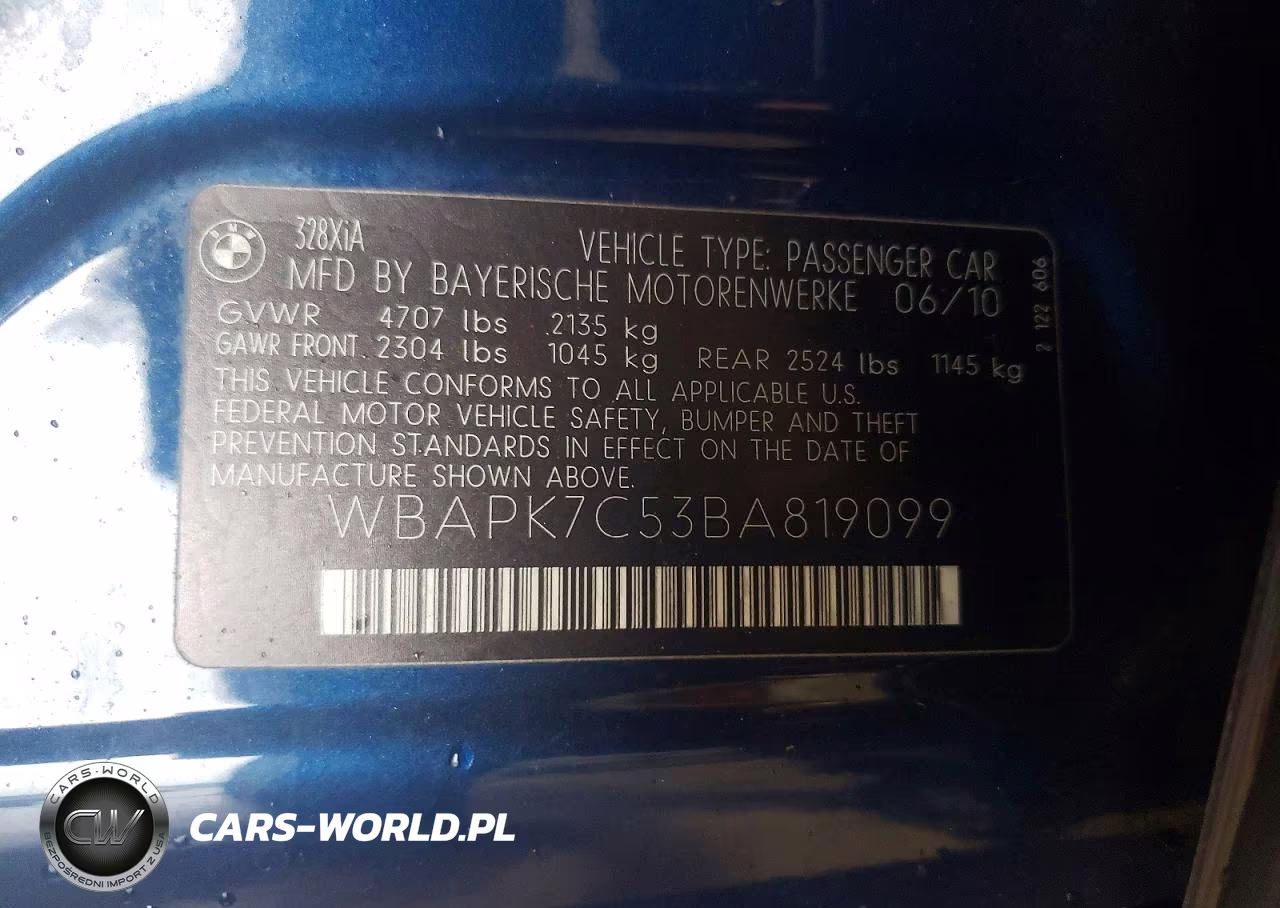 2011 BMW 328 Xi VIN:WBAPK7C53BA819099 - 12