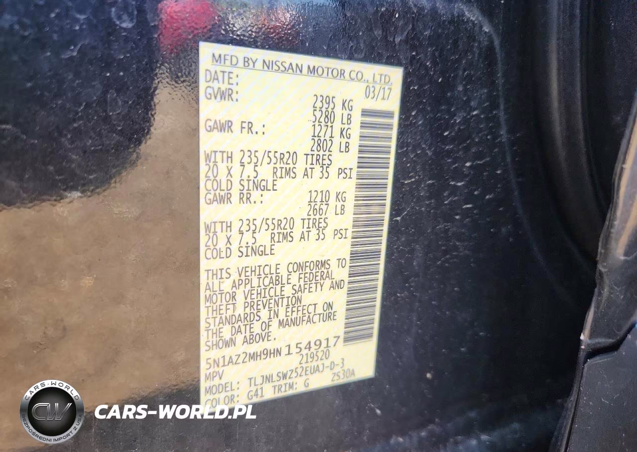 2017 Nissan Murano Platinum VIN:5N1AZ2MH9HN154917 - 12