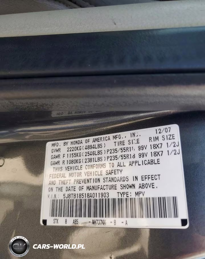 2008 Acura Rdx Technology VIN:5J8TB18518A011903 - 13
