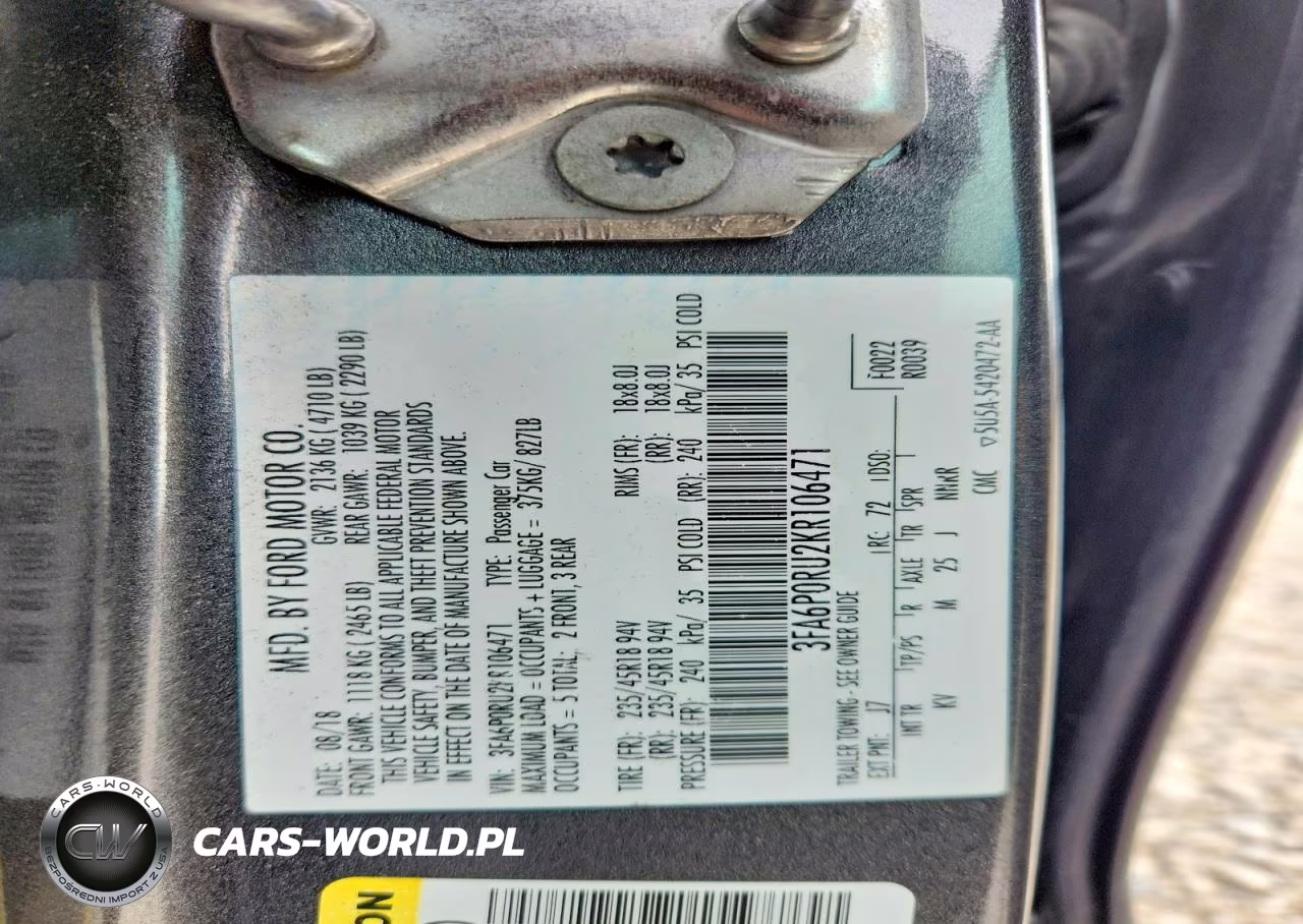 2019 Ford Fusion Titanium VIN:3FA6P0RU2KR106471 - 12