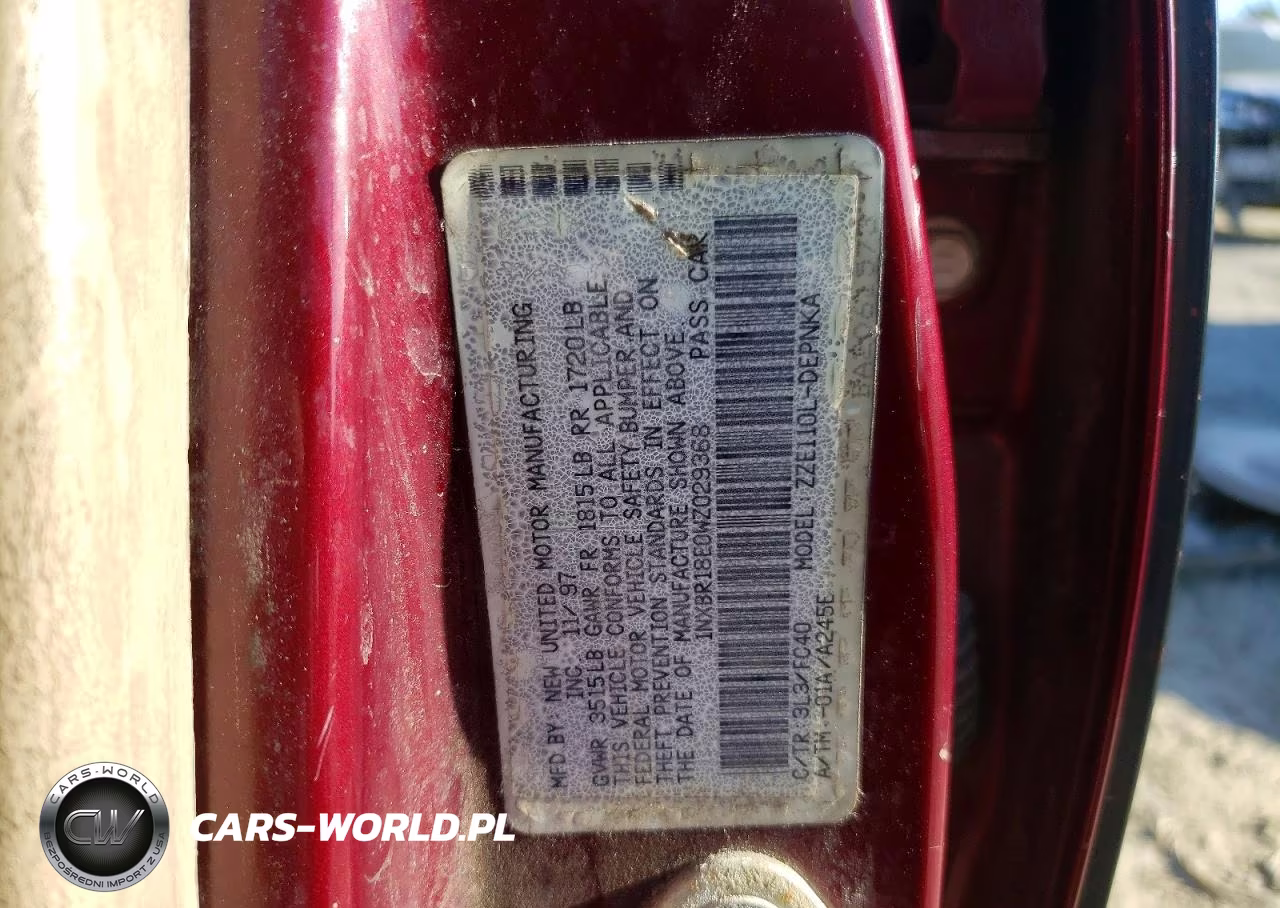 1998 Toyota Corolla Ve VIN:1NXBR18E0WZ029368 - 13