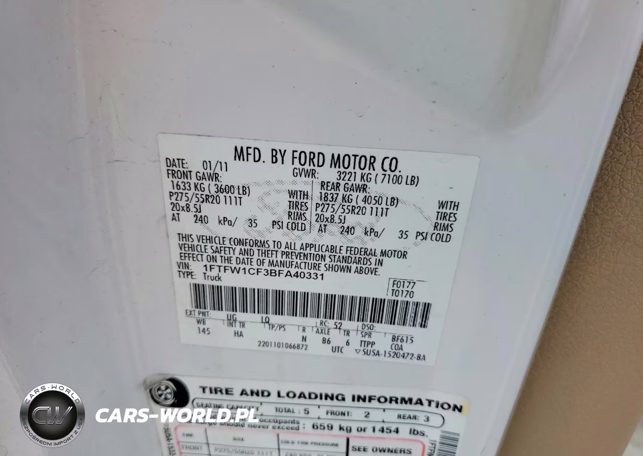 2011 Ford F150 Supercrew VIN:1FTFW1CF3BFA40331 - 12