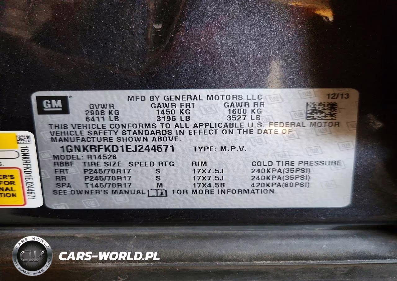 2014 Chevrolet Traverse Ls VIN:1GNKRFKD1EJ244671 - 12