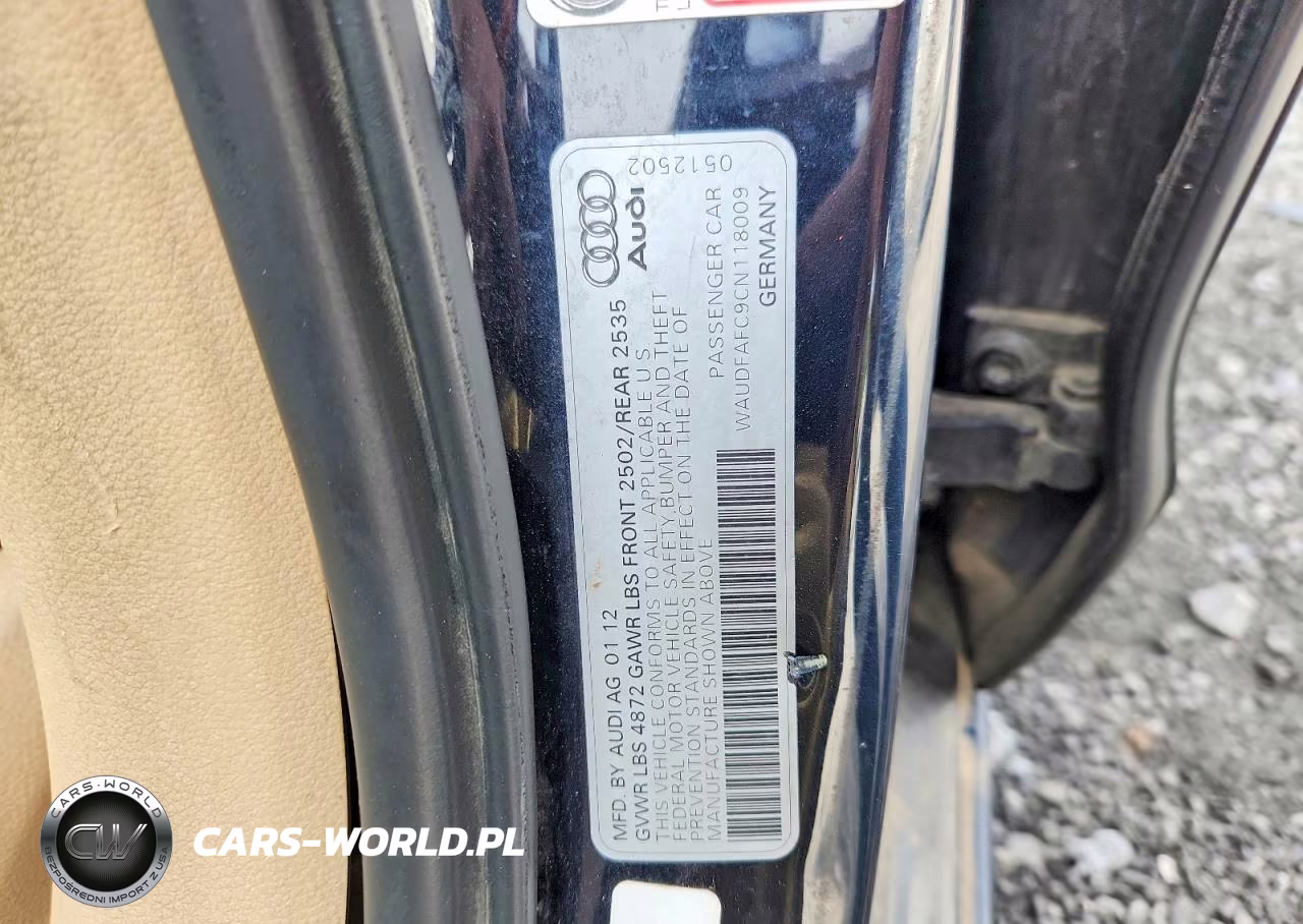 2012 Audi A6 Premium VIN:WAUDFAFC9CN118009 - 12