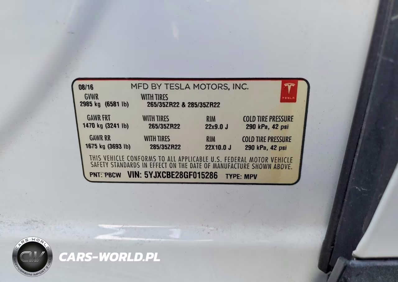 2016 Tesla Model X VIN:5YJXCBE28GF015286 - 12