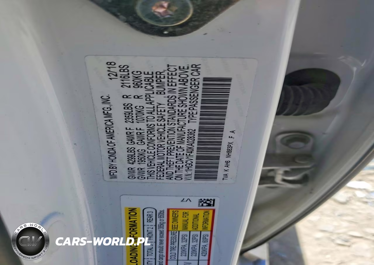 2019 Honda Accord Ex VIN:1HGCV1F40KA028362 - 12