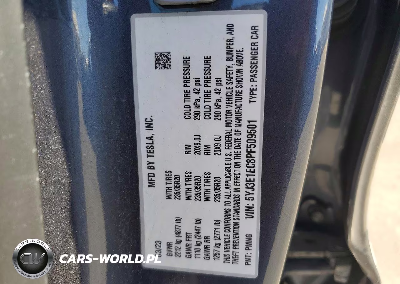 2023 Tesla Model 3 VIN:5YJ3E1EC8PF509501 - 12