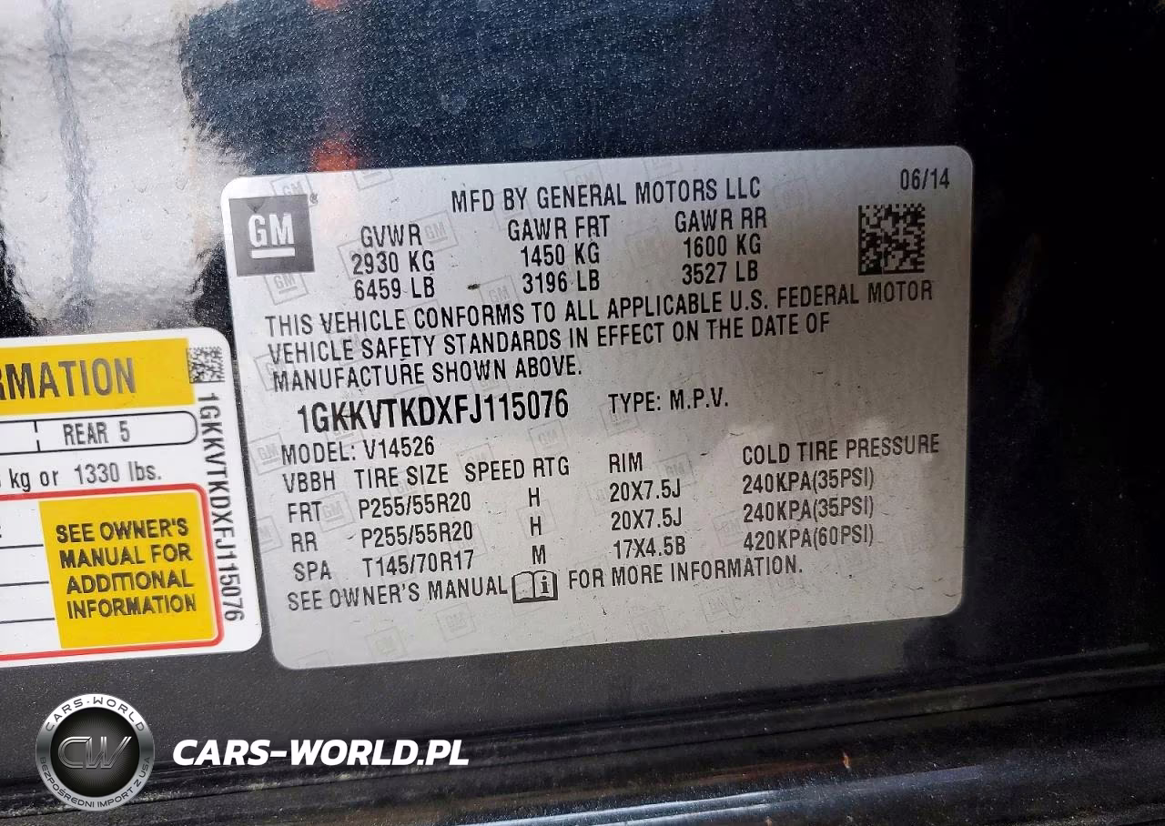 2015 GMC Acadia Denali VIN:1GKKVTKDXFJ115076 - 12