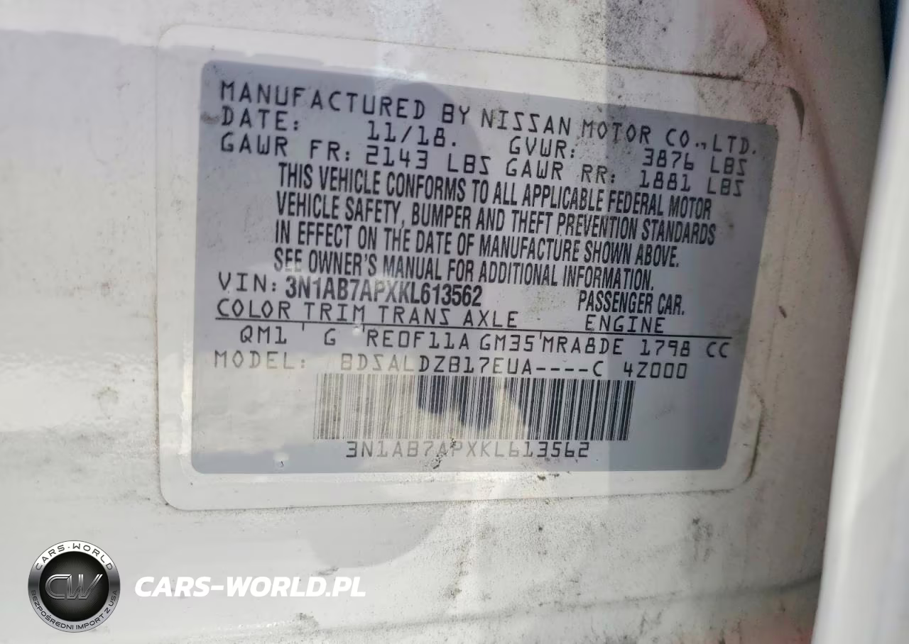 2019 Nissan Sentra Sv VIN:3N1AB7APXKL613562 - 12