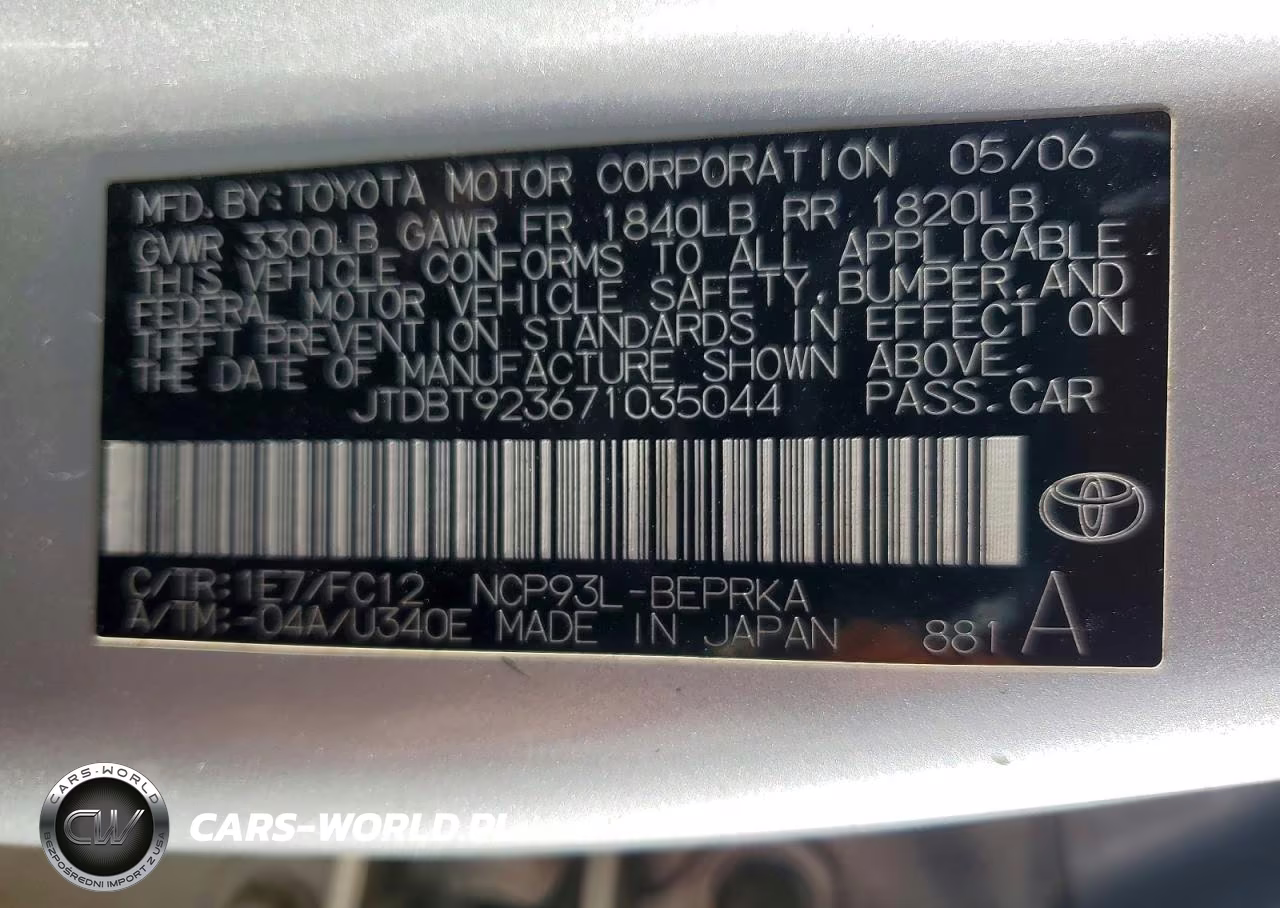 2007 Toyota Yaris Base VIN:JTDBT923671035044 - 12