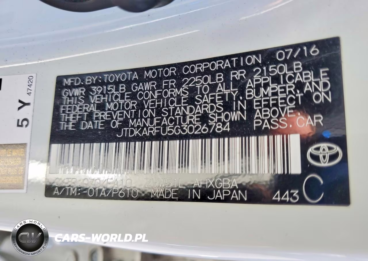 2016 Toyota Prius Three VIN:JTDKARFU5G3026784 - 12