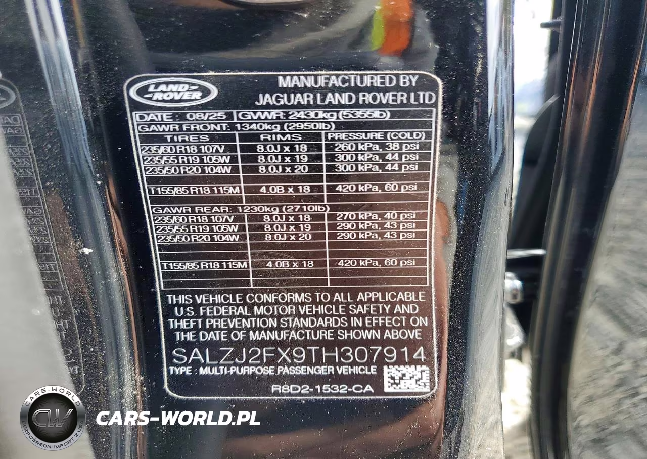 2026 Land Rover Range Rover Evoque S VIN:SALZJ2FX9TH307914 - 14