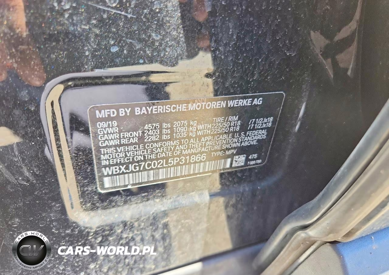 2020 BMW X1 Sdrive28I VIN:WBXJG7C02L5P31866 - 13