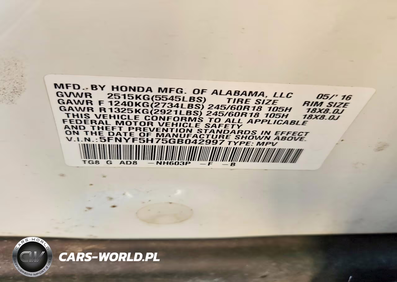 2016 Honda Pilot Exln VIN:5FNYF5H75GB042997 - 13