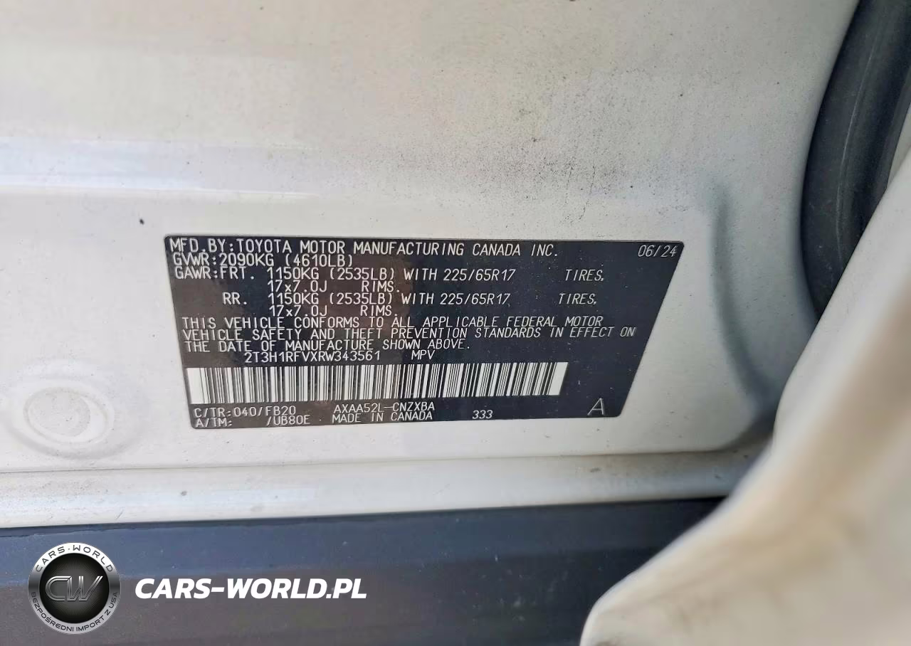 2024 Toyota Rav4 Le VIN:2T3H1RFVXRW343561 - 12