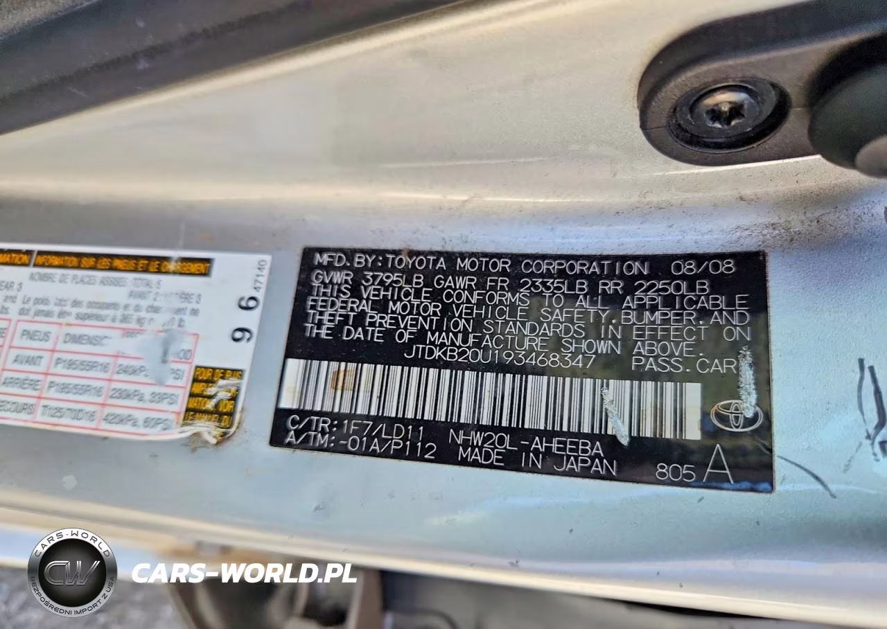 2009 Toyota Prius Touring VIN:JTDKB20U193468347 - 12
