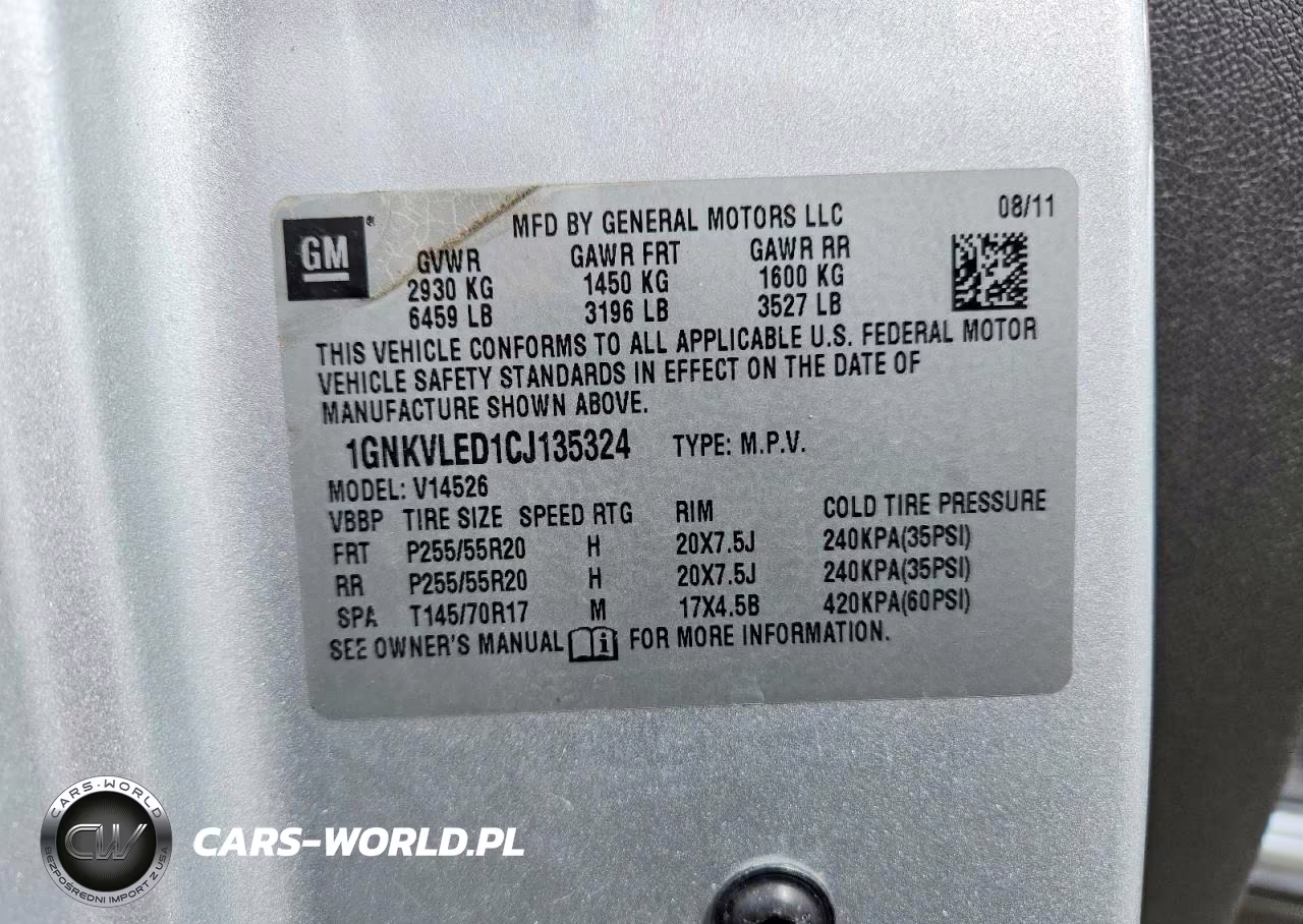 2012 Chevrolet Traverse Ltz VIN:1GNKVLED1CJ135324 - 12